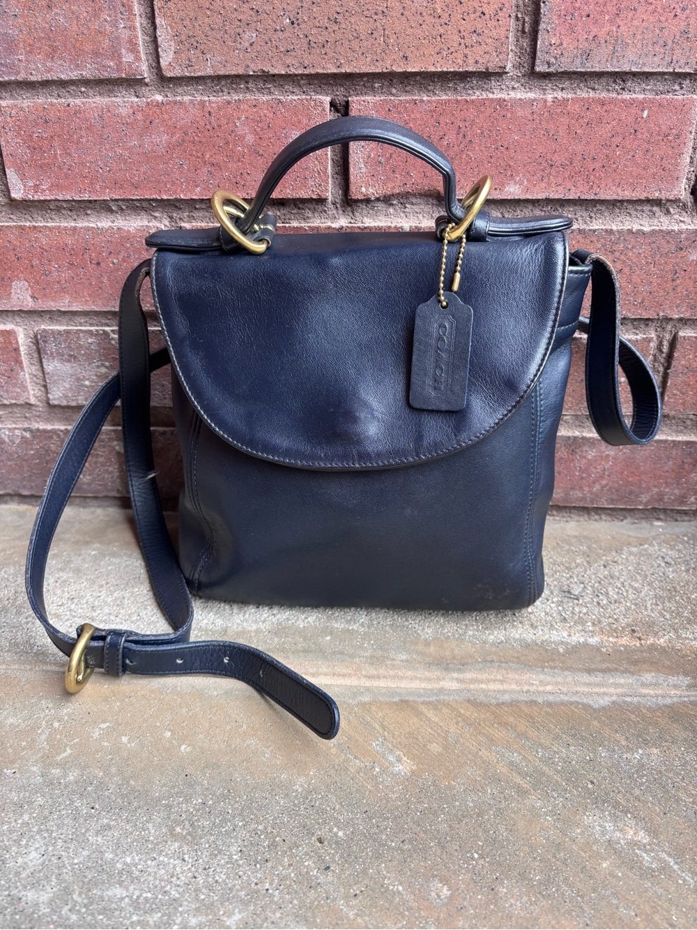 Coach SoHo Top Handle Handbag 1990s Navy
